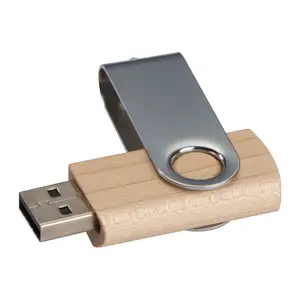 Twist USB Stick with light wood cover