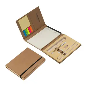 Double foldable writing case with cardboad cover