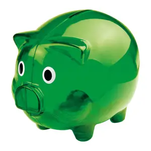 Transparent piggy bank