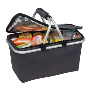 Foldable polyester shopping basket 