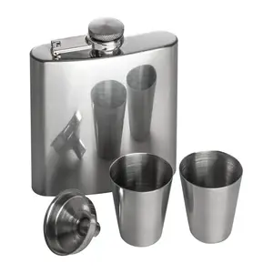 Hipflask set with 2 cups, 178 ml + 2 × 45ml