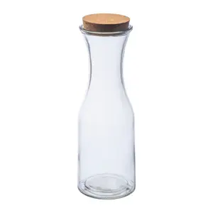 Glass carafe with cork lid, 1000 ml