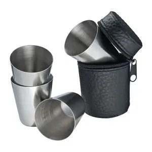 4 stainless steel cups, 4 x 45 ml