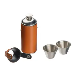 Hip flask with 2 pins, 230 ml + 2 × 40ml